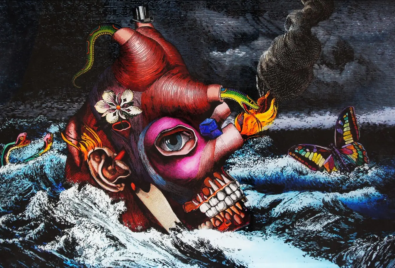 Heart Sinks Reverse Paint on Clear Acrylic Sheet